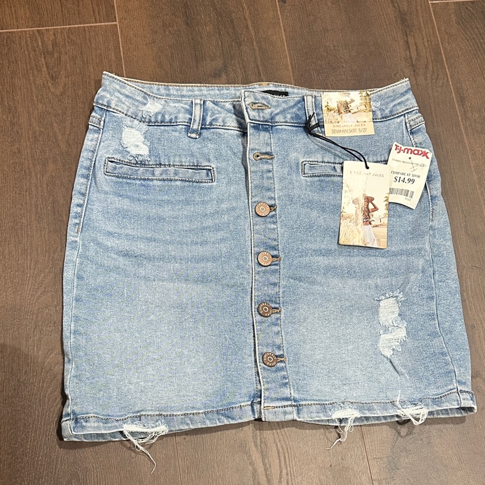 Light Blue Denim Mini Skirt 5/27